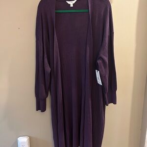 Terra & Sky Deep Purple Women's Duster Cardigan